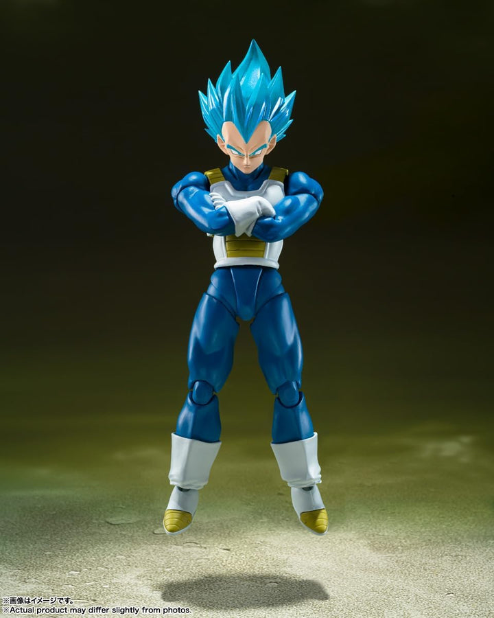 TAMASHII NATIONS Dragon Ball Super Super Saiyan God Super Saiyan Vegeta Action Figure - Interchangeable Parts & Aura Reflection