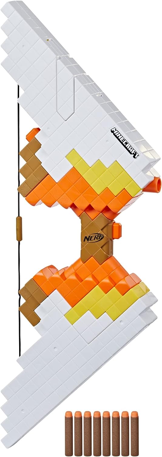 Nerf Minecraft Sabrewing Motorisierter Bogen, Blasts Darts, 8 Nerf Elite Darts, 8-Dart