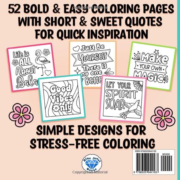 Bold and Easy Inspirational Coloring Book: Simple Large Print Motivational - Independently Published (Paperback)