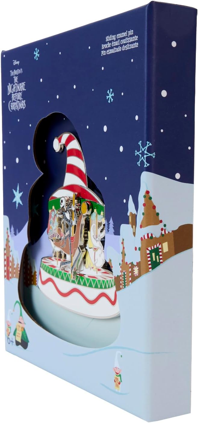 Loungefly Disney Nightmare Before Christmas Christmas Town Carousel Sliding Enamel Collector Box Pin (WDPN3637)