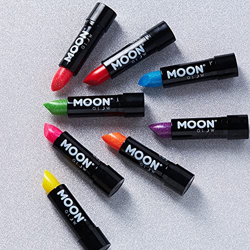 Neon UV Glitter Lipstick van Moon Glow - Paars - Heldere neonkleurige lippenstift