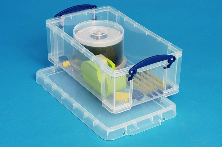 Really Useful Storage Box 5 Litre Clear - Transparent Stackable Plastic Organizer Box with Clip Lock Handles