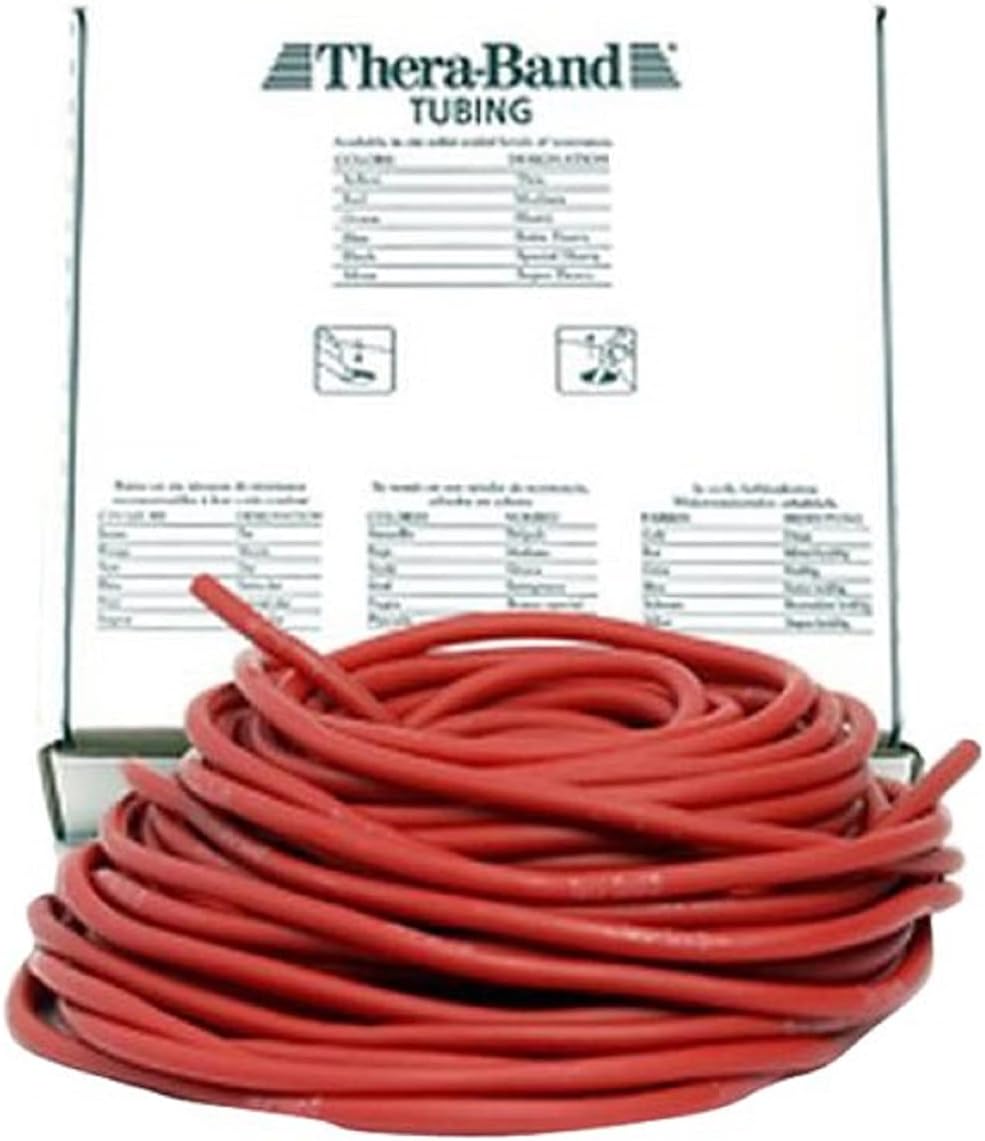 Thera-Band Resistive Exercise Tubing - 7.5m Medium Resistance, Red