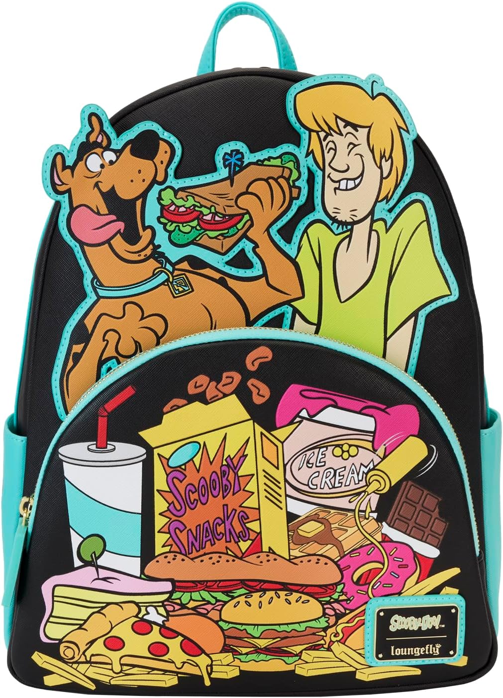 Loungefly Scooby Doo Munchies Womens Double Strap Shoulder Bag Purse, Multi, One