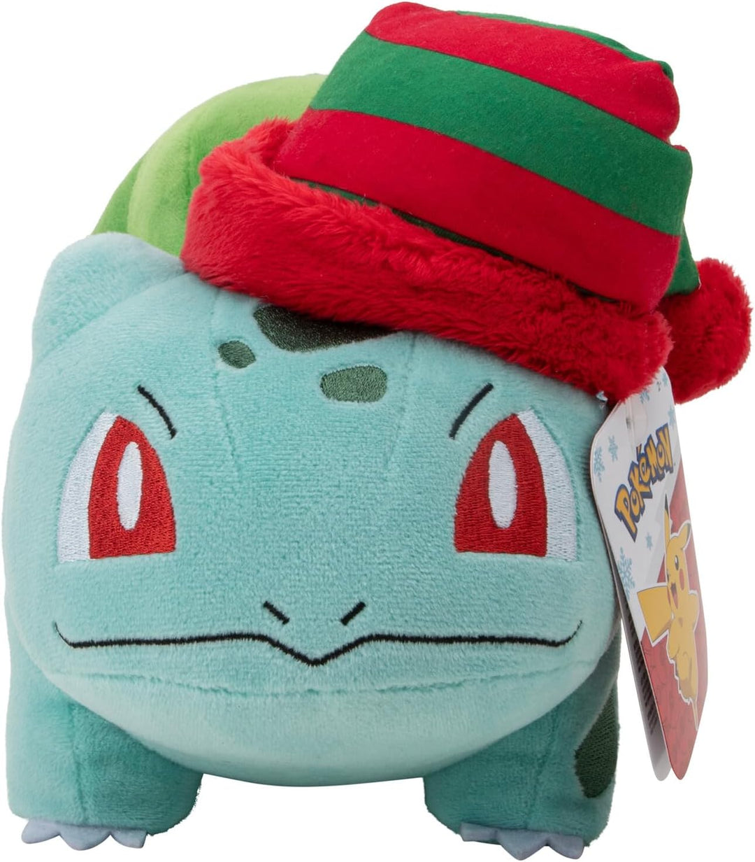 Pokémon Seasonal Plush - Bulbasaur with Striped Hat 8-Inch Plush for Pokémon Fans (PKW3377)