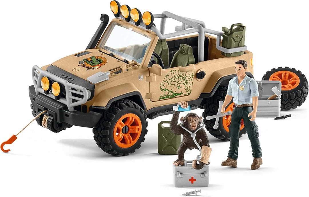 SCHLEICH 42410 4x4 Vehicle with Winch Wild Life Toy Playset for Kids Aged 3+