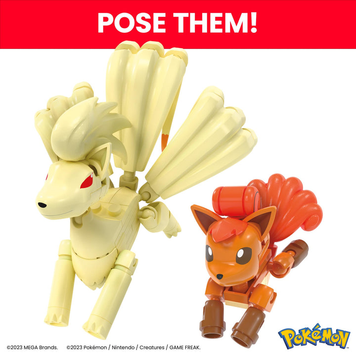 MEGA Pok�mon Action Figure Building Toys, Vulpix Evolution set with 145 Pieces and Ninetales, 2 Poseable Characters, Gift Idea for Kids, HTH79