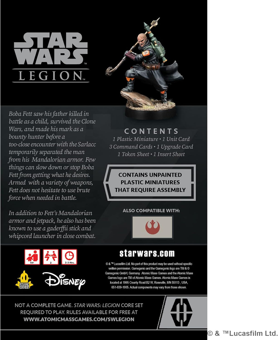 Atomic Mass Games Star Wars Legion Operative Expansion - Boba Fett Miniature Figure (SWL104EN)