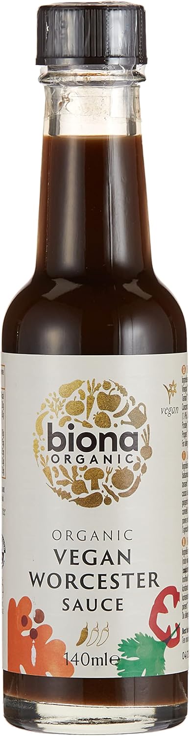 Biona Organic Worcester Sauce, 140ml - Vegan, Gluten-Free, Dairy-Free Worcestershire Sauce for Marinades & Dipping