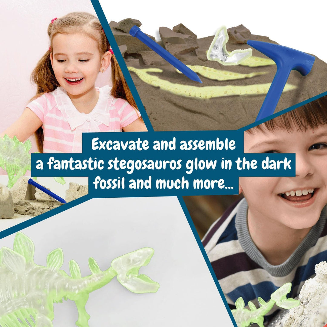 Science4you Stegosaurus Fossil Digging Kit - 6+ Years Glow-in-the-Dark (4110)