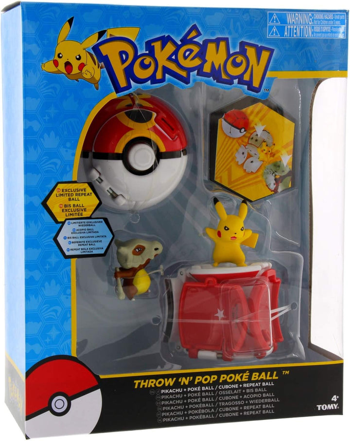 TOMY Pokemon Throw 'n' Pop Pokeball - Pikachu & Cubone Figure Set (T18635)