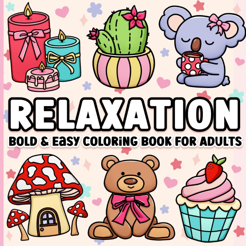 Independently Published - Bold and Easy Coloring Book for Adults Relaxation: Stress-Relief Coloring Book