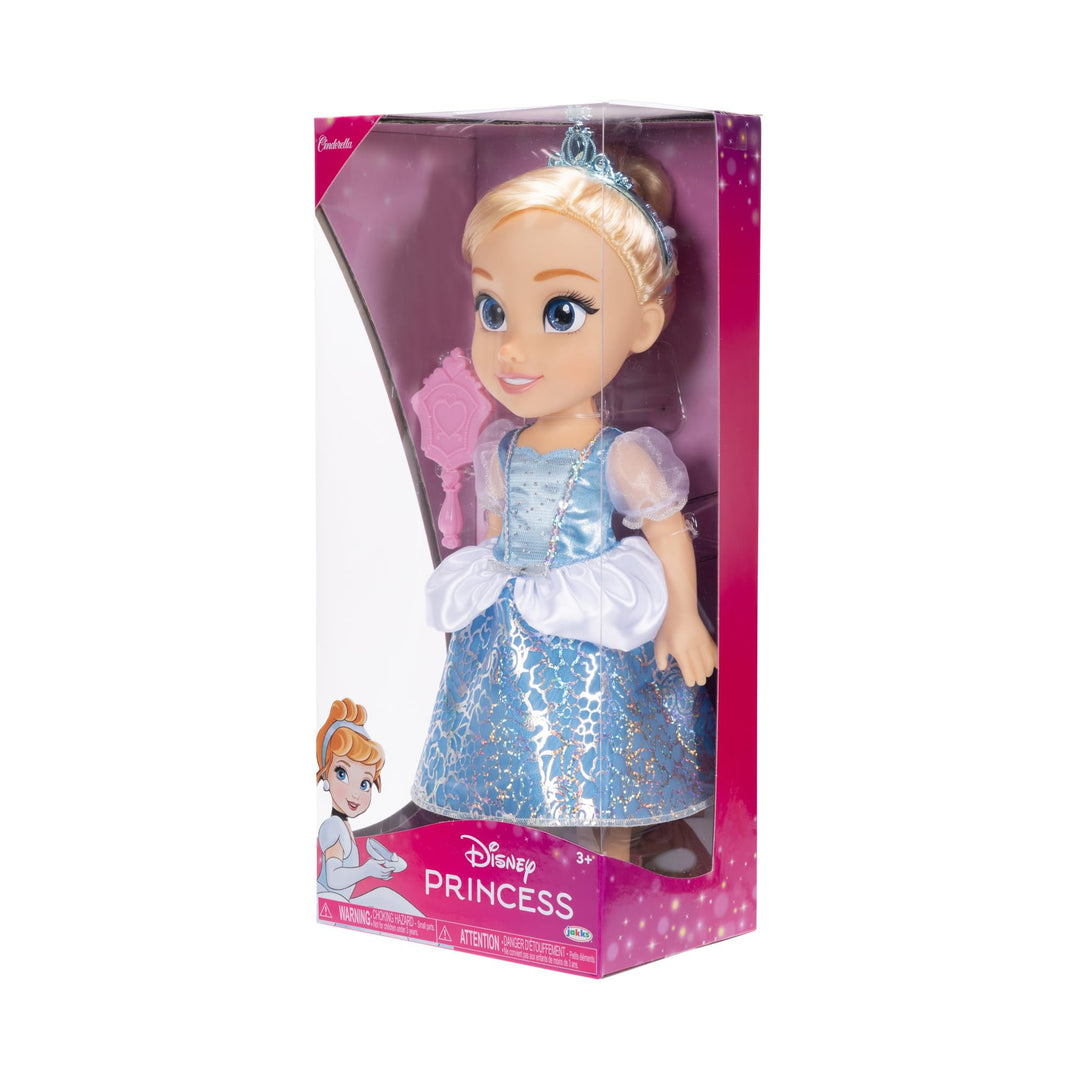 Disney Princess Cinderella 14” Fashion Doll with Royal Reflection Eyes, Platinum Holofoil Dress, and Accessories (230144)