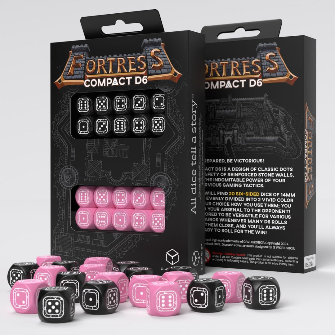 Q-Workshop Fortress Compact D6 Dice Set for RPG Board Games (QWOSTCB5)