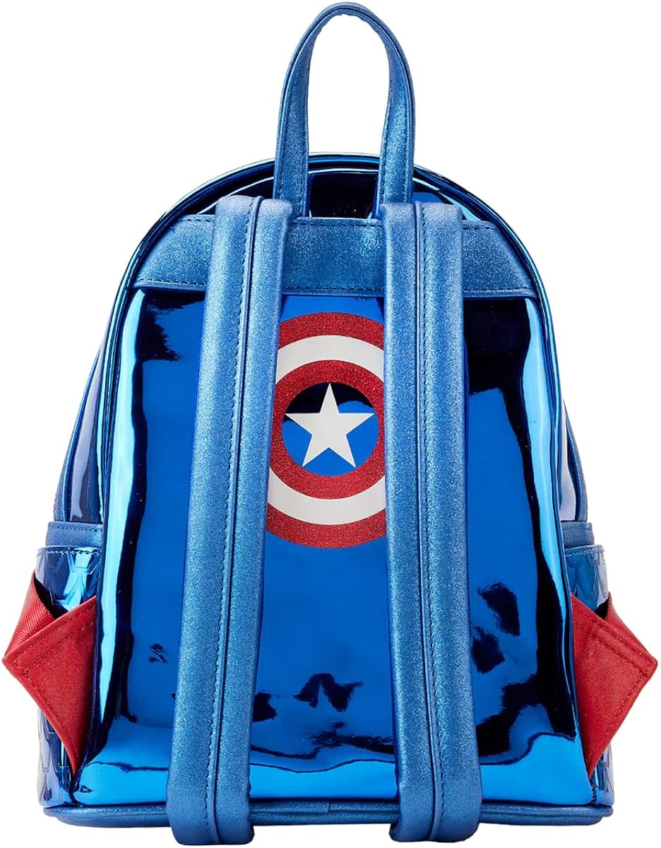 Loungefly Marvel Captain America Metallic Mini Backpack (Style: Cosplay)