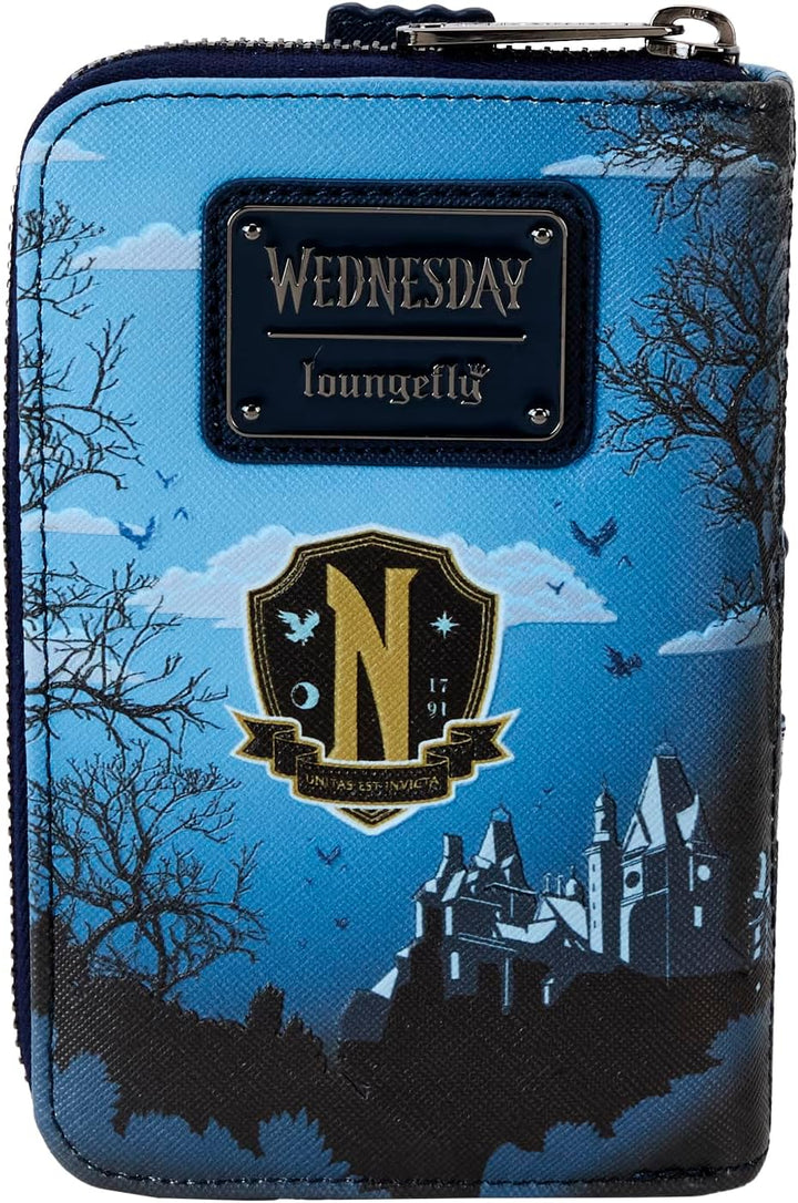 Loungefly Wednesday Nevermore Academy Castle Zip Around Wallet (WEDWA0003)