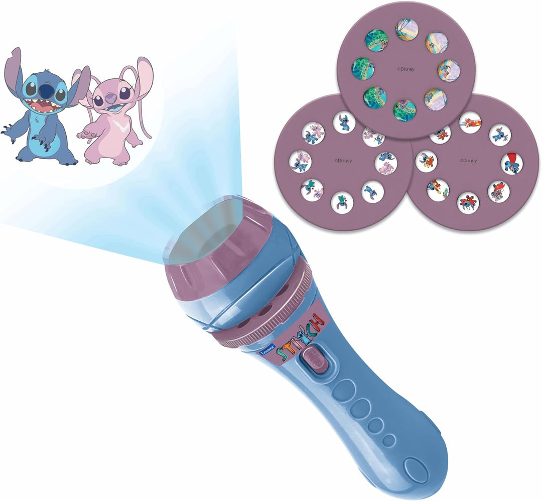 LEXIBOOK LTC050D Disney Stitch, Torch Light and Projector with 3 Discs, 24 Image