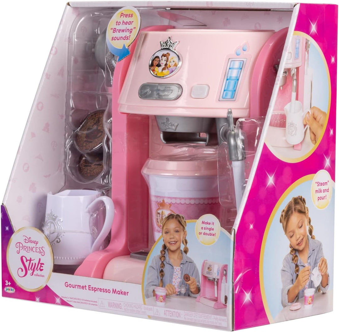 Disney Princess Style Collection Espresso Maker. Includes Play Espresso Machine,