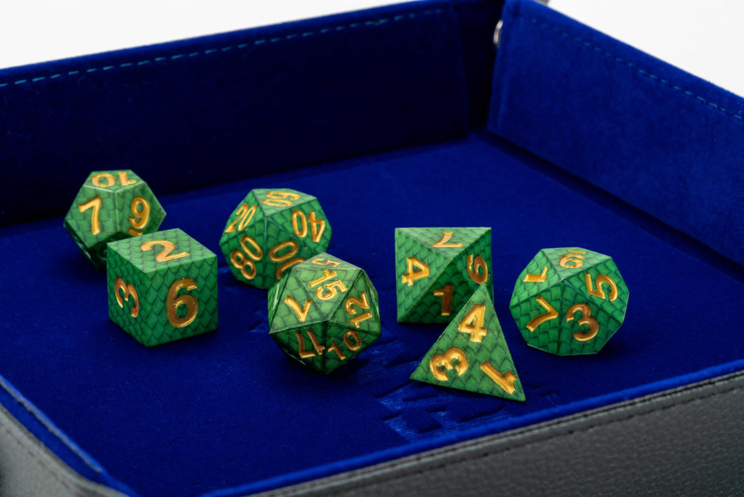 Metallic Dice Games Dragon StormTM Green Dragon Head Inclusion Silicone Dice Set (687700234272)