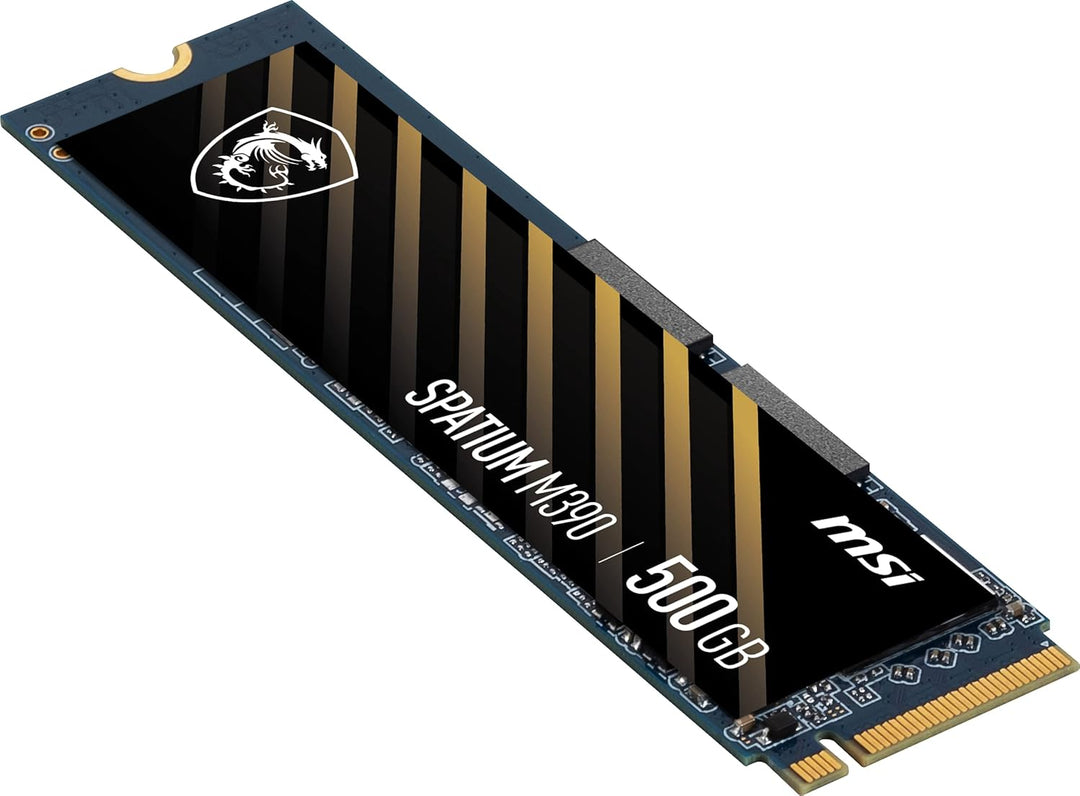 MSI SPATIUM M390 NVMe M.2 500GB Internal SSD - PCIe Gen3, 3300MB/s Read, 2300MB/s Write, 3D NAND, Compact Design, 5-Year Warranty