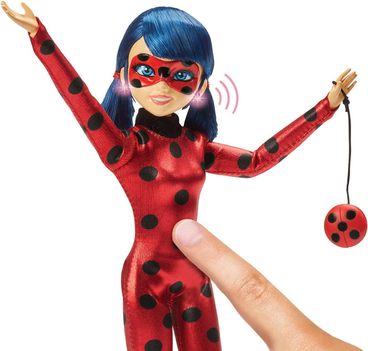 BANDAI Miraculous Ladybug Talk & Sparkle Deluxe Fashion Doll with Light-Up Earrings and Sound Functions (P50250)