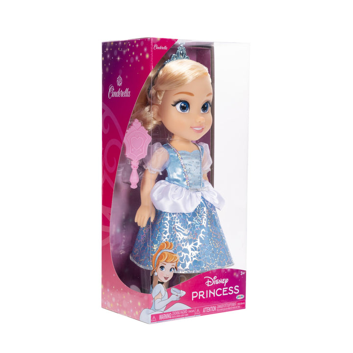 Disney Princess Cinderella 14” Fashion Doll with Royal Reflection Eyes, Platinum Holofoil Dress, and Accessories (230144)