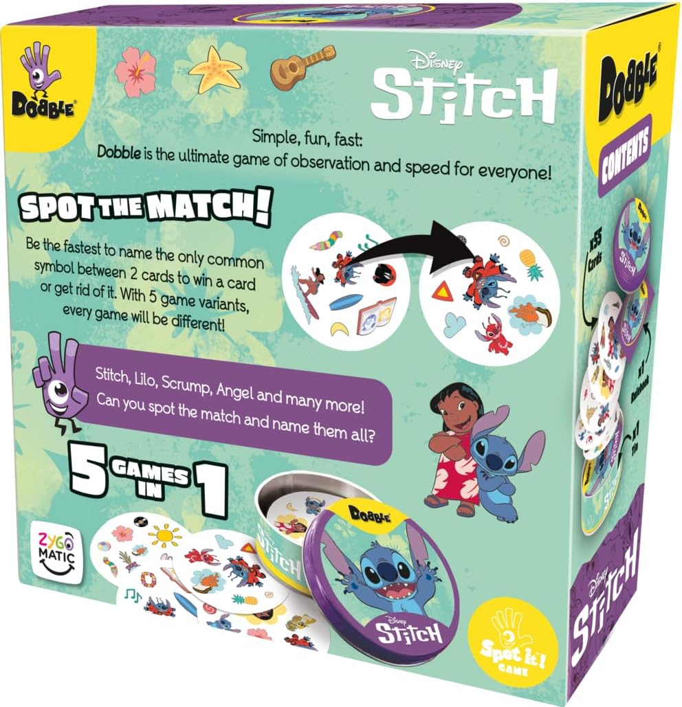 Asmodee Dobble Disney Lilo and Stitch Family Card Game (ASMDOBSTI01EN)