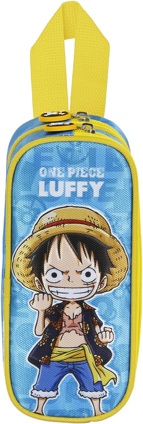 One Piece Monkey-Double Pencil Case, Blue, 22 x 9.5 cm