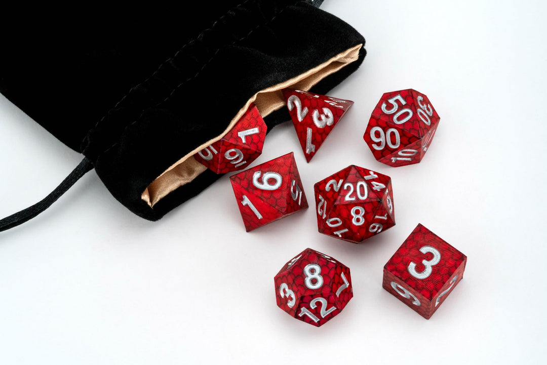 Metallic Dice Games Dragon StormTM Red Dragon Scales Silicone Dice Set (687700234265)