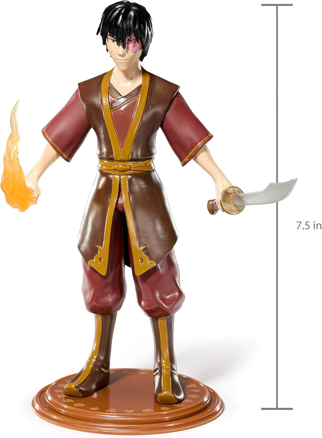 BendyFigs The Noble Collection Avatar: The Last Airbender - Zuko Bendable Posable Collectible Figure (NN8806)