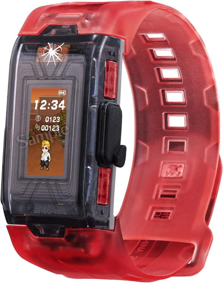 BANDAI - Vital Bracelet BE Tokyo Revengers Set Digital Pet Watch (Red Transparent Strap)