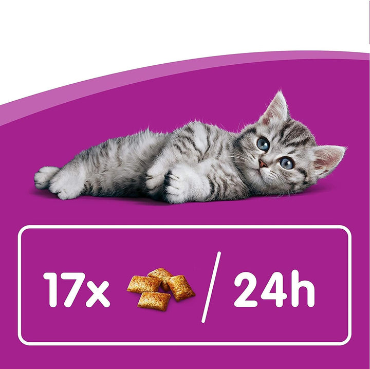 Whiskas Kitten 2-12 Months Milky Treats 55g - Crunchy & Soft Cat Snacks for Healthy Growth