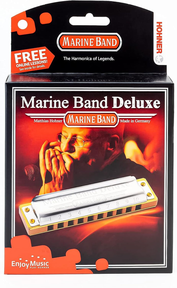 Hohner Marine Band Deluxe M200501X C Harmonica - Professional Grade, Handmade in Germany