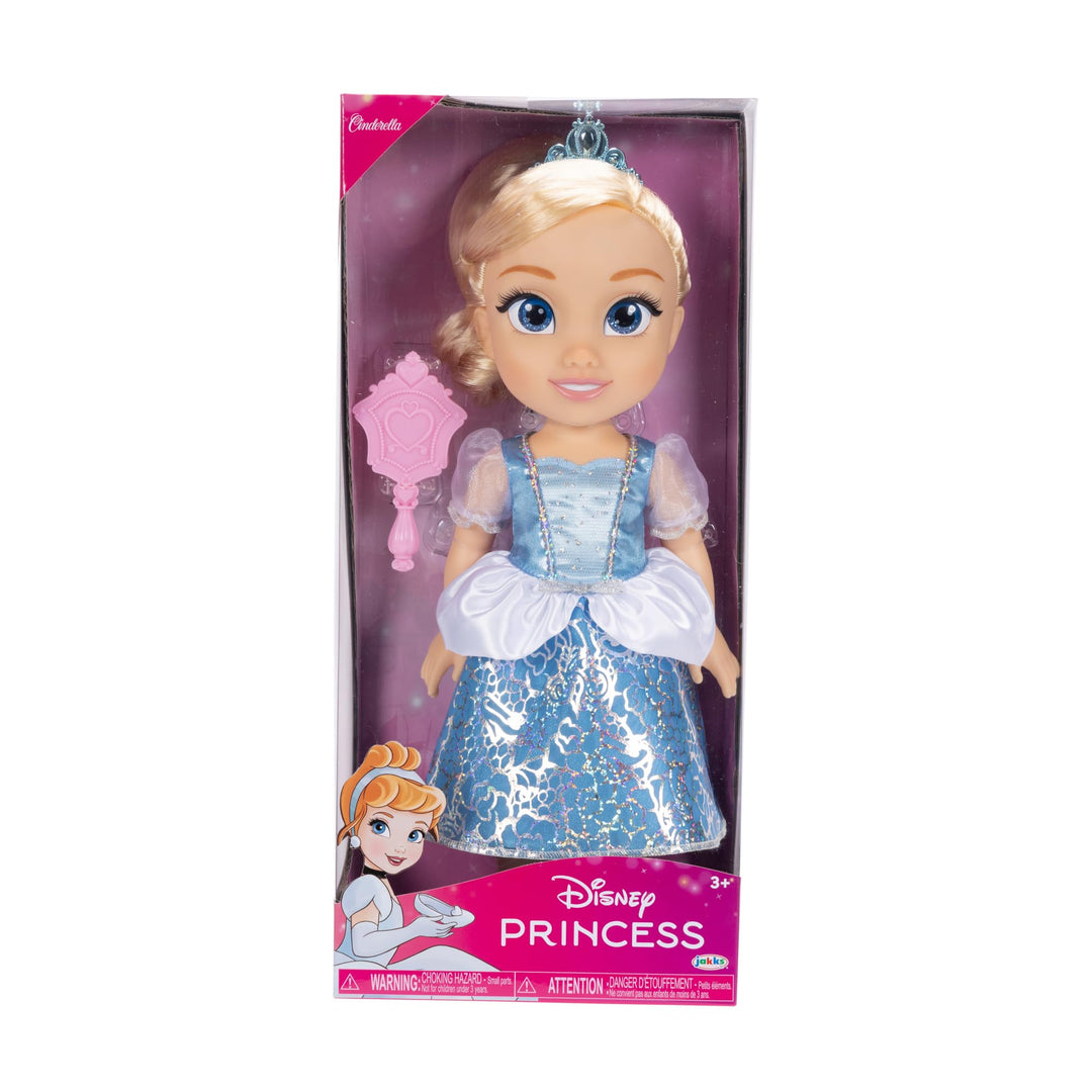 Disney Princess Cinderella 14” Fashion Doll with Royal Reflection Eyes, Platinum Holofoil Dress, and Accessories (230144)