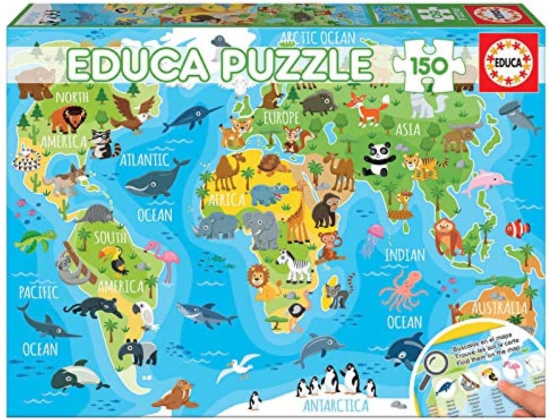 Educa World Map Animals Puzzle (18115)