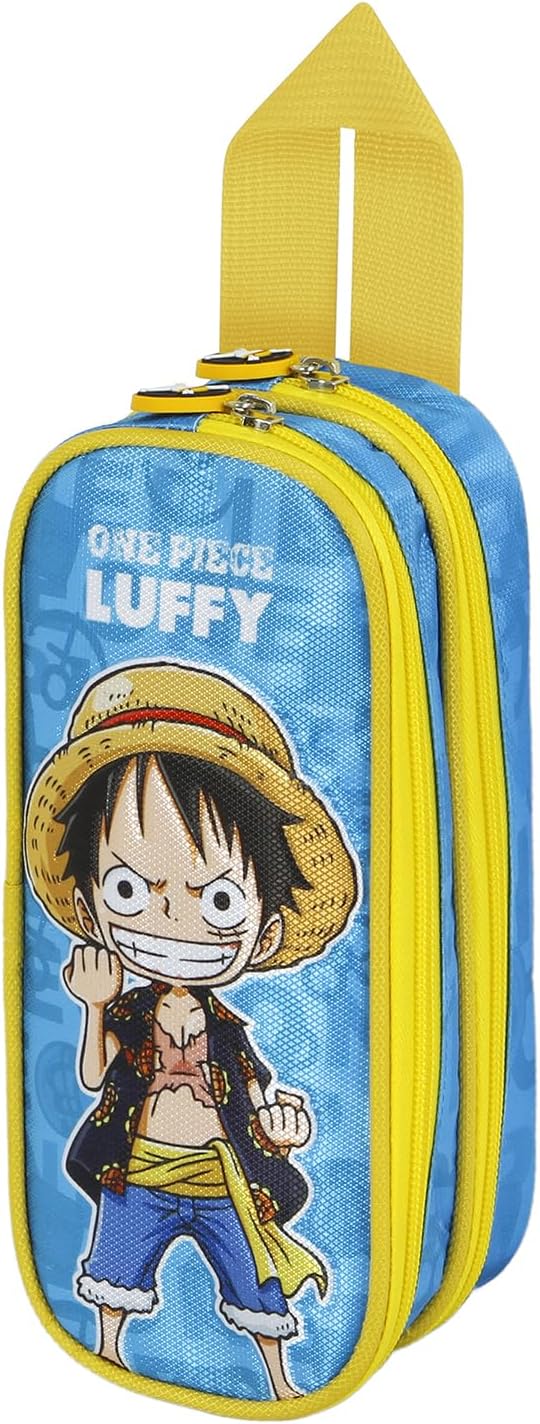 One Piece Monkey-Double Pencil Case, Blue, 22 x 9.5 cm