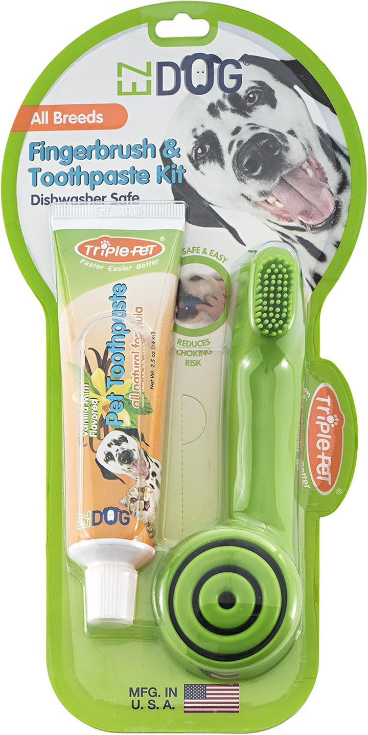 EZDOG Finger Brush Kit with Vanilla Mint Toothpaste for Dogs - TriplePet