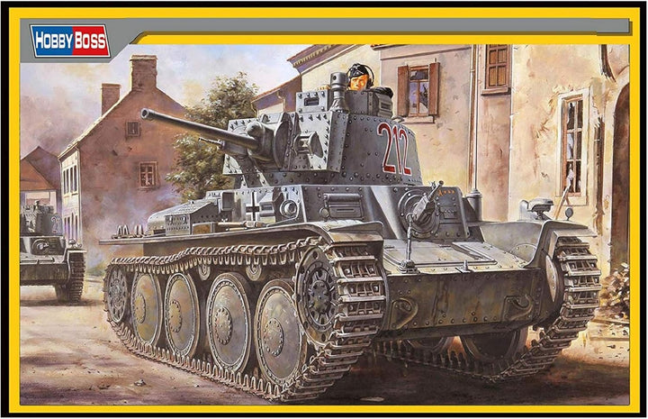 Hobbyboss 1/35 German Pz.Kpfw 38(t) Ausf.B Tank Model Kit 80138 - Detailed Plastic Military Vehicle Model for Advanced Hobbyists