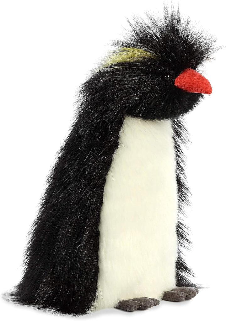 AURORA Luxe Boutique Theo Rockhopper Penguin Soft Toy, 11 Inches, Black and White