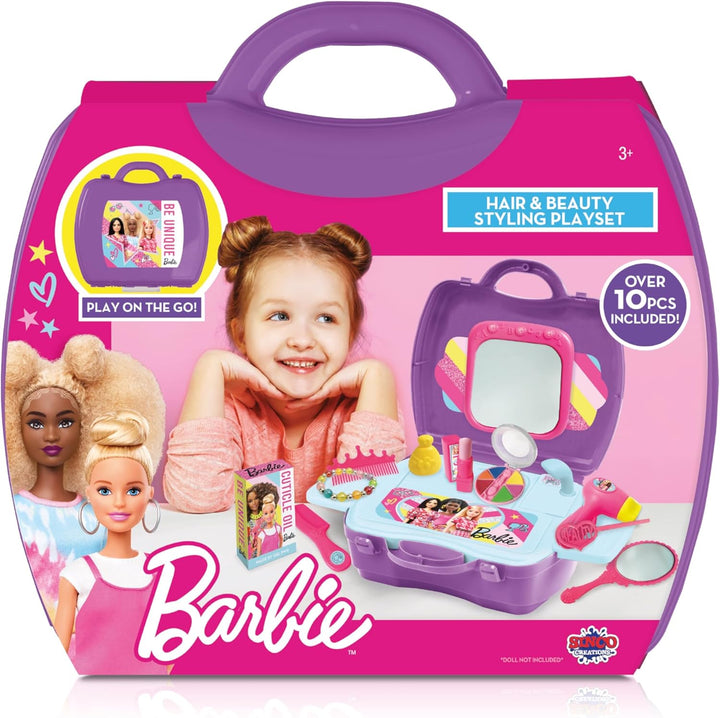 Sinco Creations Barbie Hair & Beauty Station Playset - 10 Piece Barbie Play Set (Barbie Hair & Beauty Station Playset)