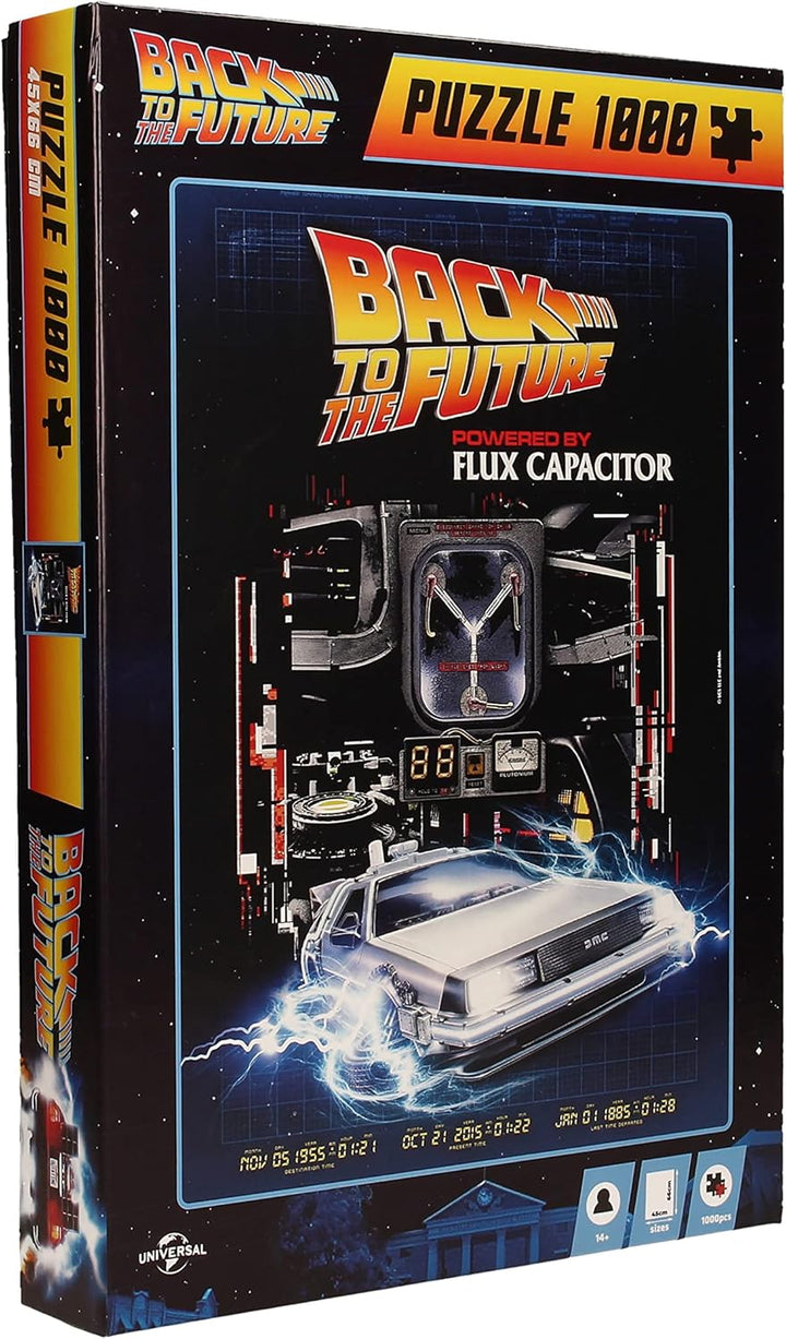 Back to the Future 1000-Piece Jigsaw Puzzle - Powered by Flux Capacitor, Ages 14+