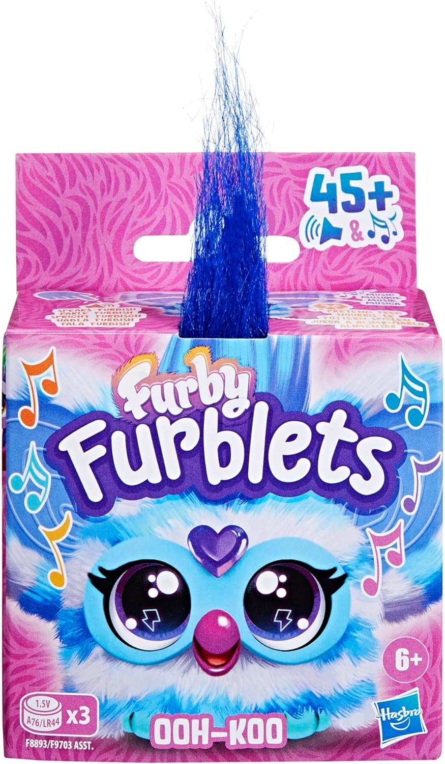 Furby Furblets Ooh-Koo Mini Friend, 45+ Sounds, Rock Music & Furbish Phrases, El