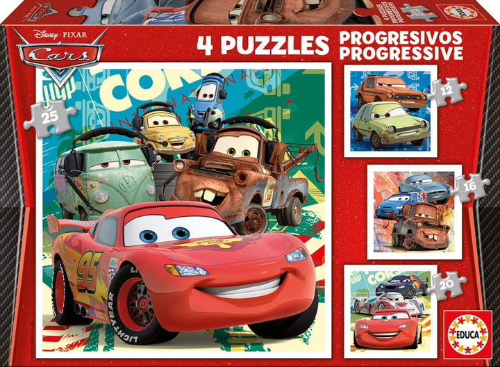 Educa Borras Progressive Puzzle Cars 2 - 4 Progressive Puzzles for Ages 3-5