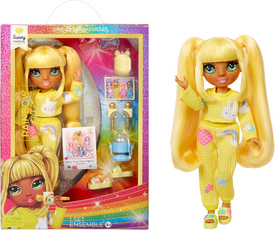 Rainbow High Junior High Sunny PJ Party Posable Doll (503682)