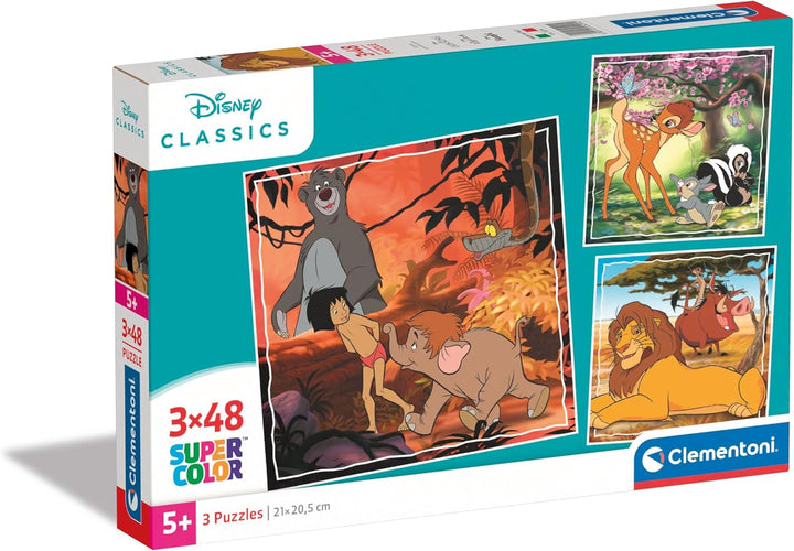 Clementoni 25299 Disney Classics Supercolor Classics-3x48 Pieces (3 Included), J