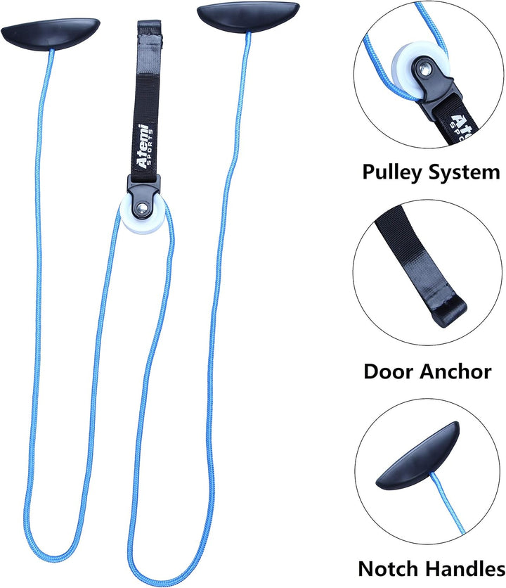 Atemi Sports - Shoulder Pulley Physiotherapy System for Home Exercise and Reha| Durable Over-the-Door Pulley with Adjustable Handles and Door Anchor