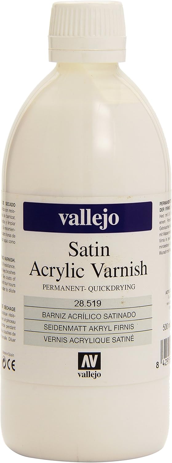 Vallejo Model Color 500 ml Satin Liquid Varnish, 28519