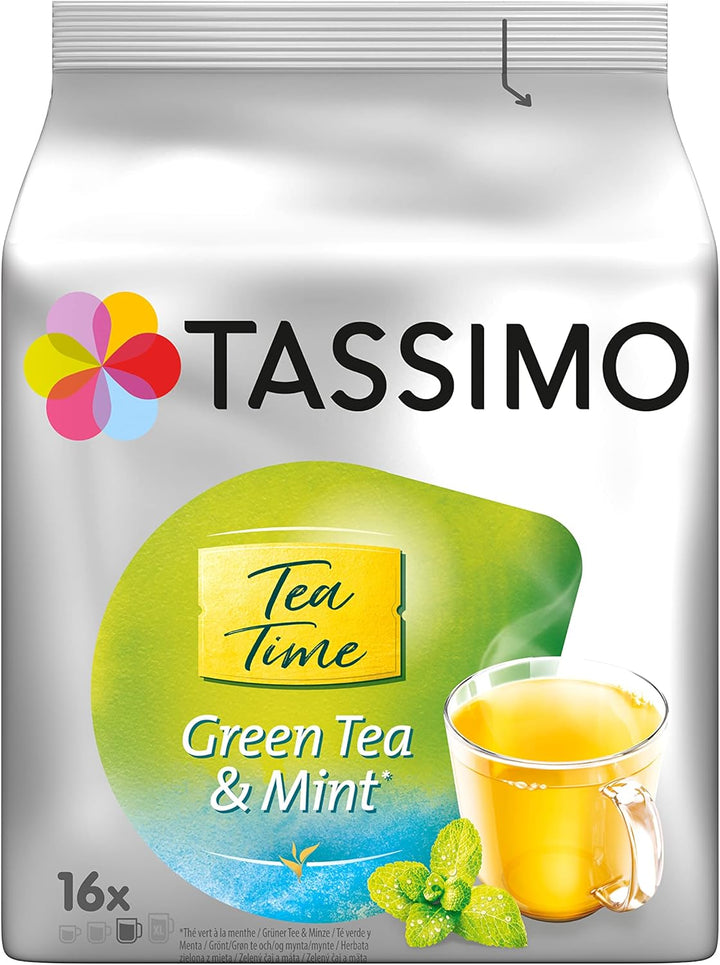 Tassimo Twinings Green Tea & Mint Tea Pods - 16 Pods per Pack (Pack of 5, 80 Servings)