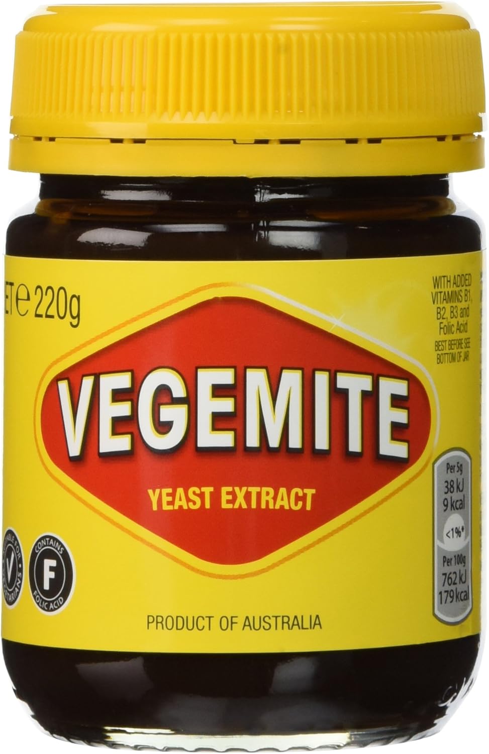 Kraft Vegemite 220g Jar 4-Pack by Vegemite | Authentic Australian Yeast Extract Spread, Rich in B Vitamins, Versatile for Toast, Sandwiches & Recipes