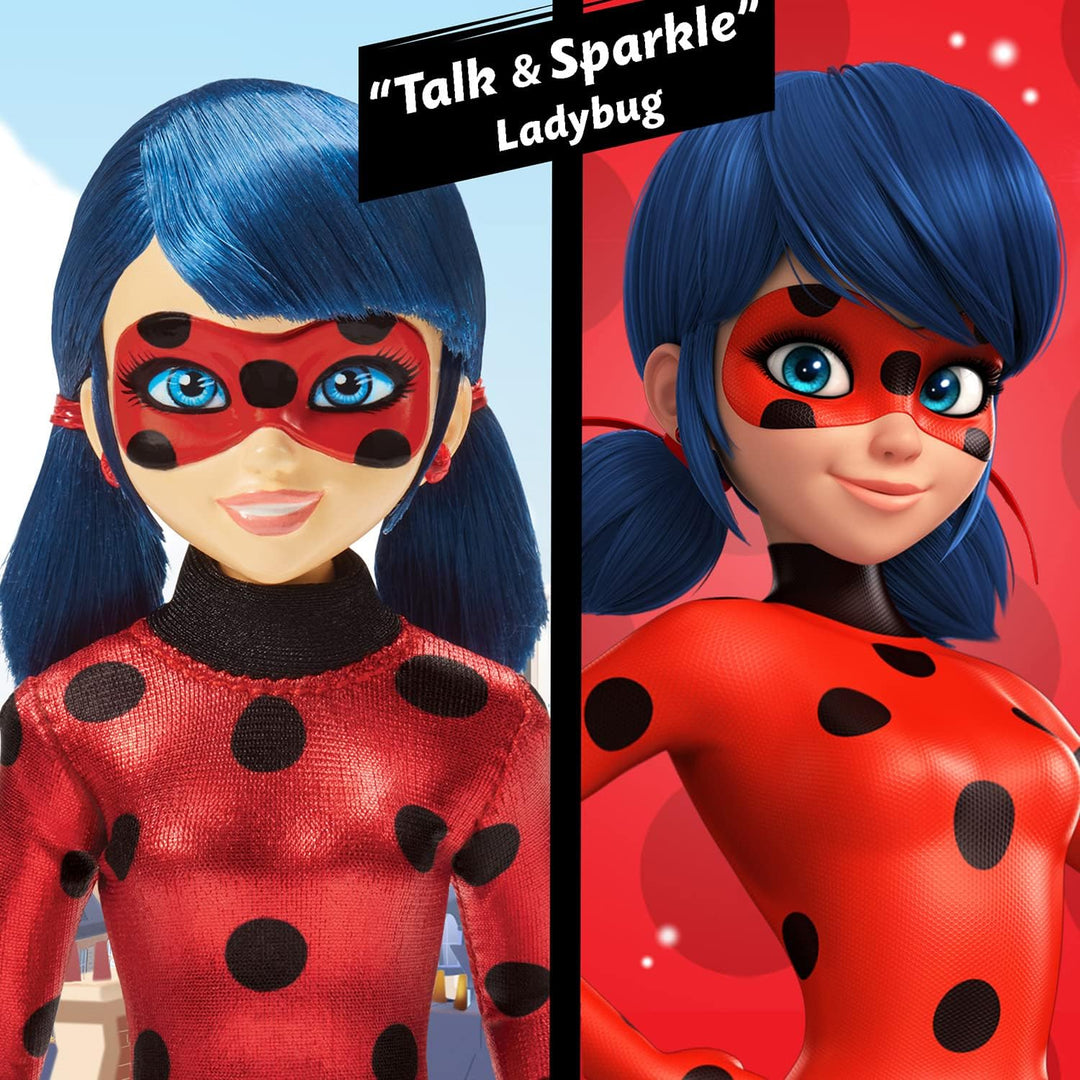 BANDAI Miraculous Ladybug Talk & Sparkle Deluxe Fashion Doll with Light-Up Earrings and Sound Functions (P50250)